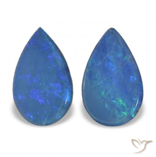 1.17 карата, натуральный Многоцветный Опаловый дублет, Форма груши, Непрозрачный