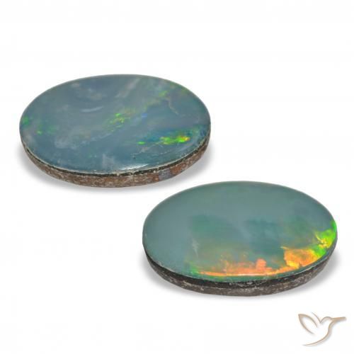 2.05 карата, натуральный Многоцветный Опаловый дублет, Овал, Непрозрачный