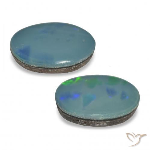 2.31 карата, натуральный Многоцветный Опаловый дублет, Овал, Непрозрачный