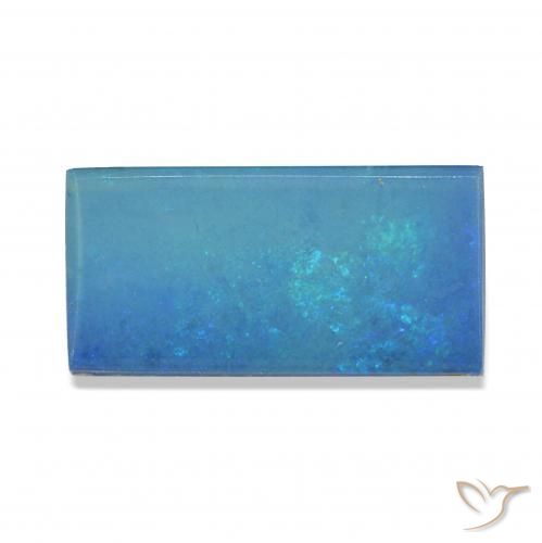 3.82 карата, натуральный Многоцветный синий Опаловый дублет, Огранка Багет, Непрозрачный