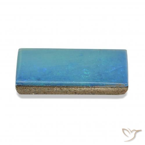 3.82 карата, натуральный Многоцветный синий Опаловый дублет, Огранка Багет, Непрозрачный