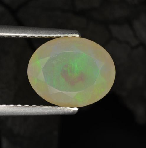 1.33ct Натуральный Многоцветный Опал, Овал, Полупрозрачный