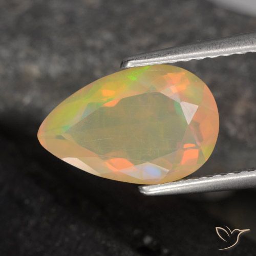 1.50ct Натуральный Многоцветный Опал, Форма груши, Прозрачный