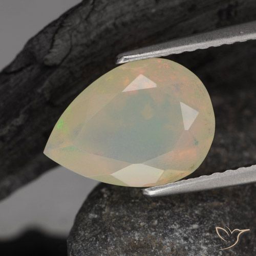 1.44ct Натуральный Многоцветный Опал, Форма груши, Прозрачный