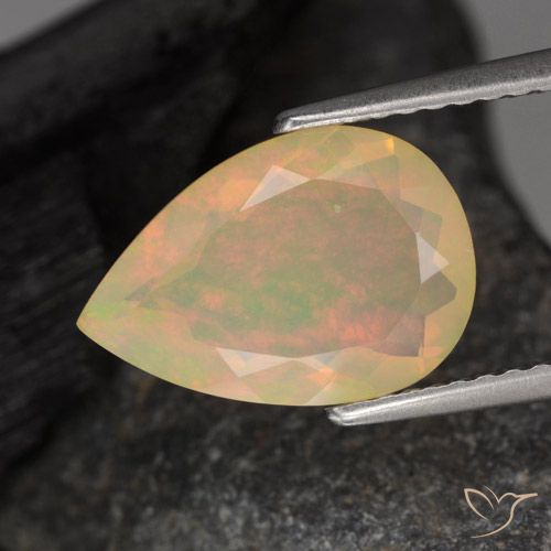1.76ct Натуральный Многоцветный Опал, Форма груши, Полупрозрачный