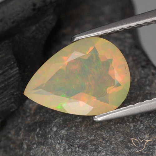 1.40ct Натуральный Многоцветный Опал, Форма груши, Прозрачный