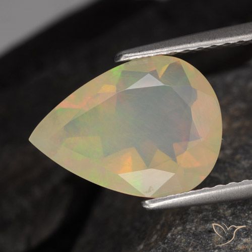 1.64ct Натуральный Многоцветный Опал, Форма груши, Полупрозрачный