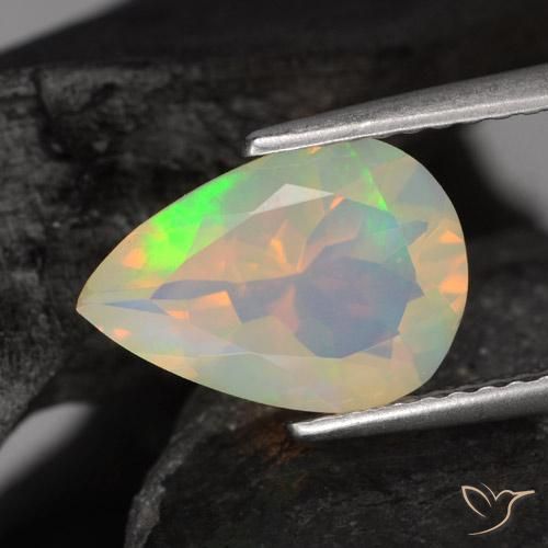 1.47ct Натуральный Многоцветный Опал, Форма груши, Прозрачный