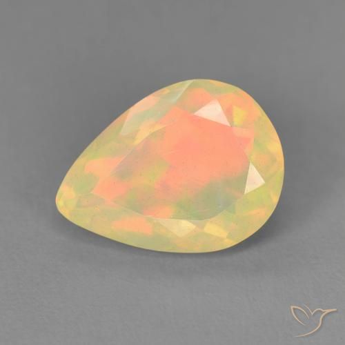 1.54ct Натуральный Многоцветный Опал, Форма груши, Прозрачный