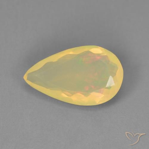 1.29ct Натуральный Многоцветный Опал, Форма груши, Прозрачный