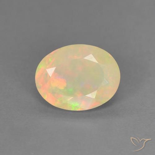 0.74ct Натуральный Многоцветный Опал, Овал, Полупрозрачный