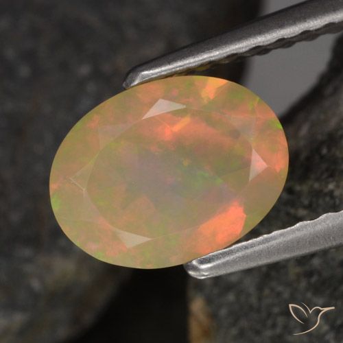 0.79ct Натуральный Многоцветный Опал, Овал, Прозрачный