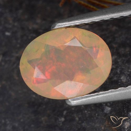 0.72ct Натуральный Многоцветный Опал, Овал, Прозрачный