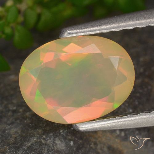 0.71ct Натуральный Многоцветный Опал, Овал, Прозрачный