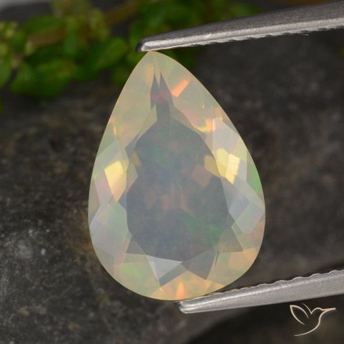 1.56ct Натуральный Многоцветный Опал, Форма груши, Прозрачный