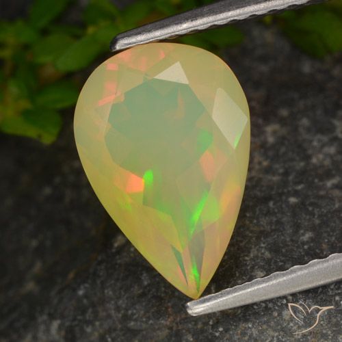 1.33ct Натуральный Многоцветный Опал, Форма груши, Прозрачный