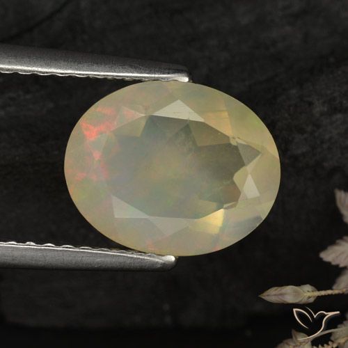 1.59ct Натуральный Многоцветный Опал, Овал, Прозрачный