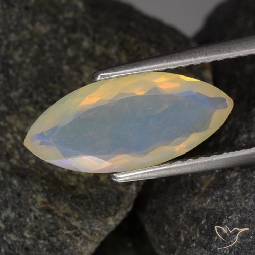 1.61ct Натуральный Многоцветный Опал, Маркиза, Прозрачный