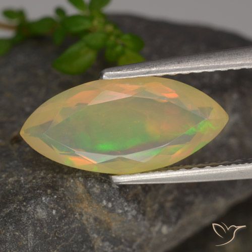 1.35ct Натуральный Многоцветный Опал, Маркиза, Прозрачный