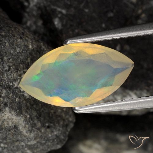 0.98ct Натуральный Многоцветный Опал, Маркиза, Прозрачный