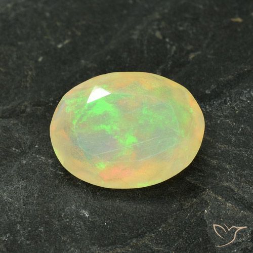 1.29ct Натуральный Многоцветный Опал, Овал, Полупрозрачный