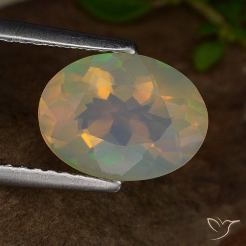 1.53ct Натуральный Многоцветный Опал, Овал, Прозрачный