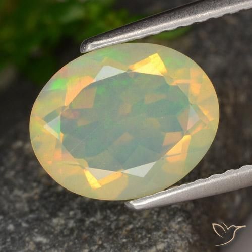 1.42ct Натуральный Многоцветный Опал, Овал, Прозрачный