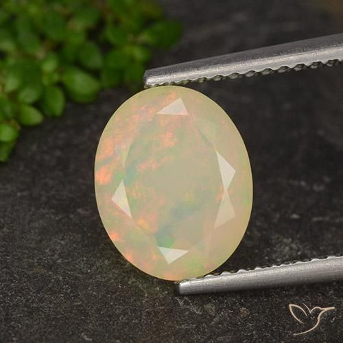 1.58ct Натуральный Многоцветный Опал, Овал, Полупрозрачный