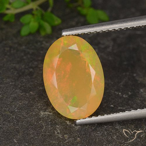 1.87ct Натуральный Многоцветный Опал, Овал, Полупрозрачный