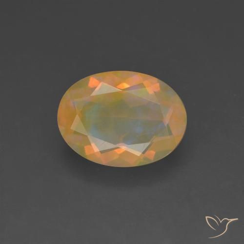 1.07ct Натуральный Многоцветный Опал, Овал, Полупрозрачный