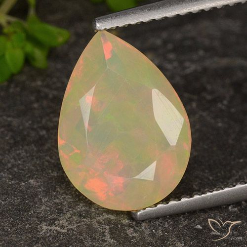1.75ct Натуральный Многоцветный Опал, Форма груши, Прозрачный