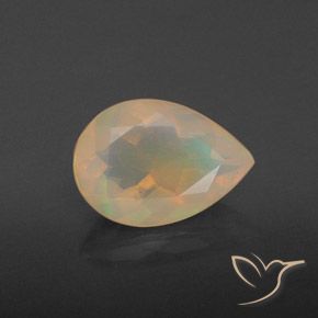 1.26ct Натуральный Многоцветный Опал, Форма груши, Прозрачный