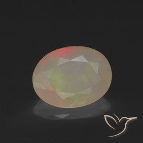 1.14ct Натуральный Многоцветный Опал, Овал, Полупрозрачный
