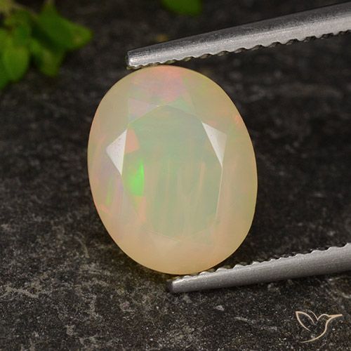 1.96ct Натуральный Многоцветный Опал, Овал, Полупрозрачный