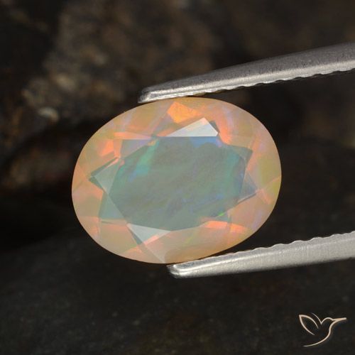 1.09ct Натуральный Многоцветный Опал, Овал, Прозрачный