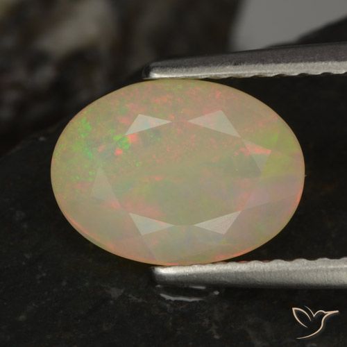 1.14ct Натуральный Многоцветный Опал, Овал, Полупрозрачный
