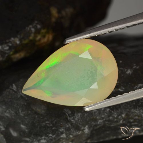 1.90ct Натуральный Многоцветный Опал, Форма груши, Прозрачный