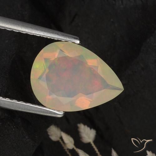 1.42ct Натуральный Многоцветный Опал, Форма груши, Полупрозрачный