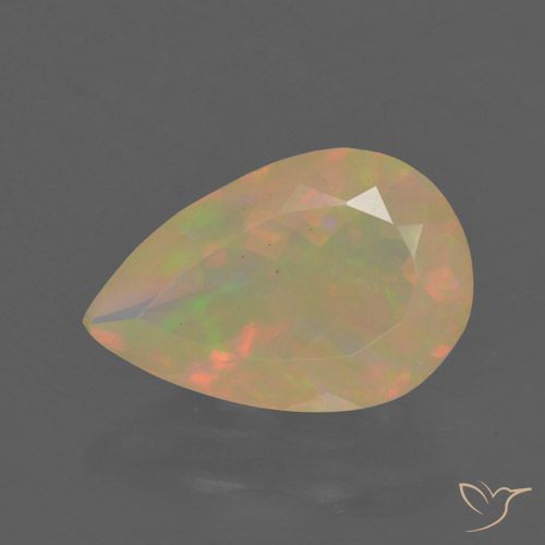 1.56ct Натуральный Многоцветный Опал, Форма груши, Полупрозрачный