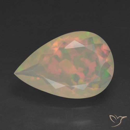 1.47ct Натуральный Многоцветный Опал, Форма груши, Прозрачный