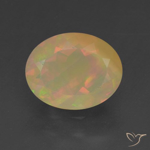 1.46ct Натуральный Многоцветный Опал, Овал, Полупрозрачный