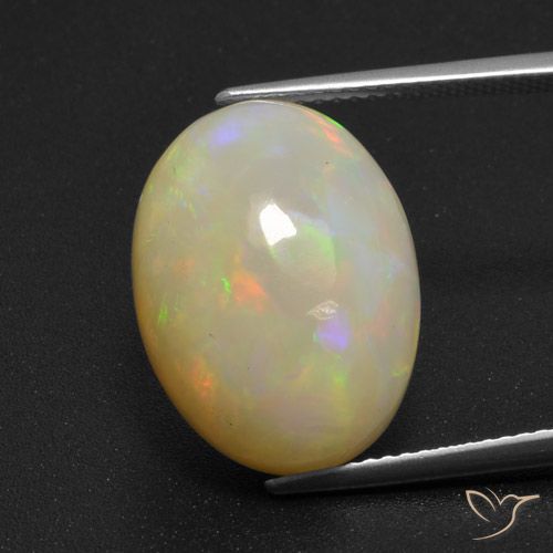 9.66ct Натуральный Многоцветный Опал, Овал, Полупрозрачный