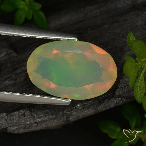 1.72ct Натуральный Многоцветный Опал, Овал, Полупрозрачный