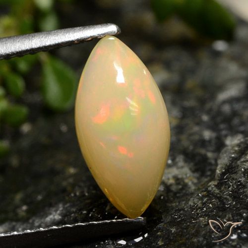1.42ct Натуральный Многоцветный Опал, Маркиза, Полупрозрачный