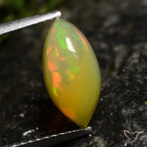 1.29ct Натуральный Многоцветный Опал, Маркиза, Полупрозрачный