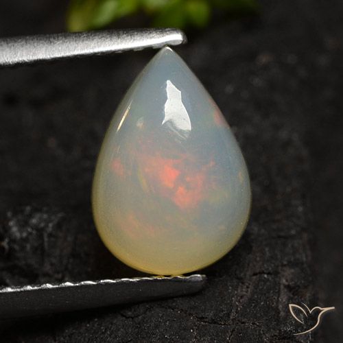 1.34ct Натуральный Многоцветный Опал, Форма груши, Полупрозрачный