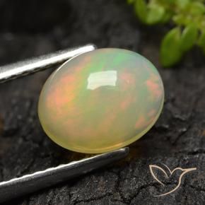 Натуральный Многоцветный Опал 1,44 карата Огранка Овал, Полупрозрачный