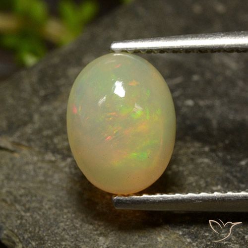 1.42ct Натуральный Многоцветный Опал, Овал, Полупрозрачный