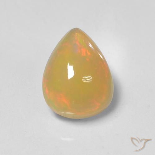 1.37ct Натуральный Многоцветный Опал, Форма груши, Полупрозрачный