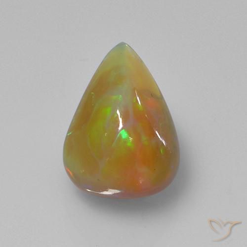 2.74ct Натуральный Многоцветный Опал, Форма груши, Полупрозрачный